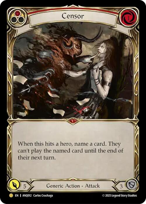 Censor (Red) (Gold) [ANQ012] (Compendium of Rathe - Antiquity Pack)  Rainbow Foil | Shuffle n Cut Hobbies & Games