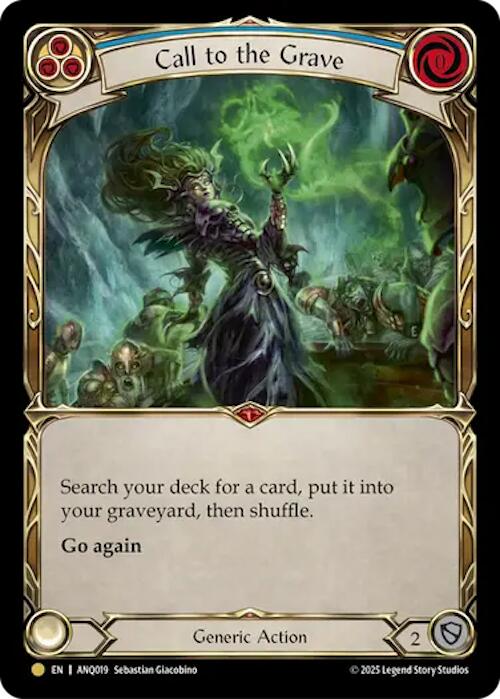 Call To The Grave (Blue) (Gold) [ANQ019] (Compendium of Rathe - Antiquity Pack)  Rainbow Foil | Shuffle n Cut Hobbies & Games