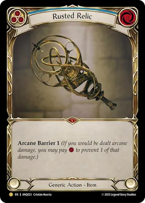 Rusted Relic (Blue) (Gold) [ANQ023] (Compendium of Rathe - Antiquity Pack)  Rainbow Foil | Shuffle n Cut Hobbies & Games
