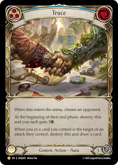 Truce (Blue) (Gold) [ANQ025] (Compendium of Rathe - Antiquity Pack)  Rainbow Foil | Shuffle n Cut Hobbies & Games