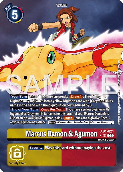Marcus Damon & Agumon [AD1-021] (Alternate Art) [Advanced Booster Digimon Generation] | Shuffle n Cut Hobbies & Games