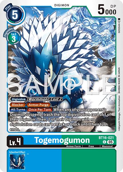 Togemogumon [BT16-021] (Foil Reprint) [Advanced Booster Digimon Generation] | Shuffle n Cut Hobbies & Games