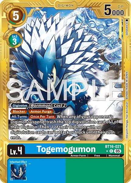 Togemogumon [BT16-021] (Gold Border) [Advanced Booster Digimon Generation] | Shuffle n Cut Hobbies & Games