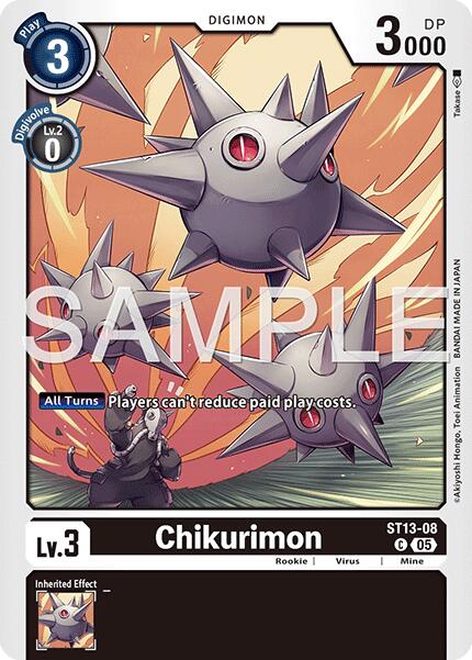 Chikurimon [ST13-08] (Foil Reprint) [Advanced Booster Digimon Generation] | Shuffle n Cut Hobbies & Games