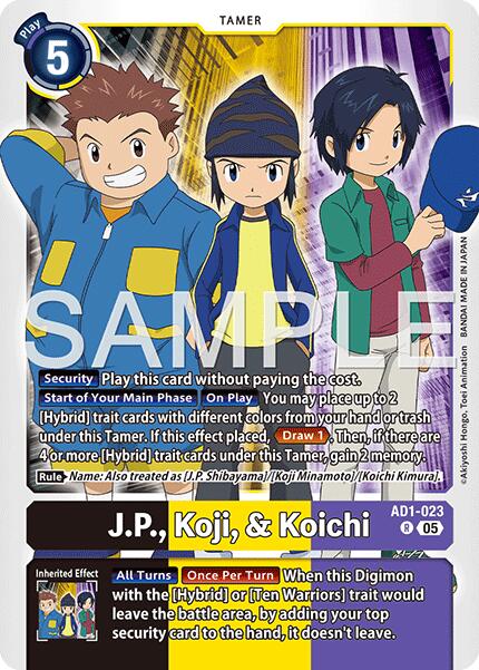 J.P., Koji, & Koichi [AD1-023] [Advanced Booster Digimon Generation] | Shuffle n Cut Hobbies & Games