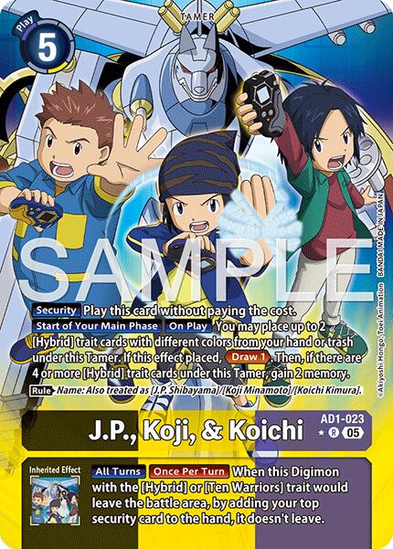 J.P., Koji, & Koichi [AD1-023] (Alternate Art) [Advanced Booster Digimon Generation] | Shuffle n Cut Hobbies & Games