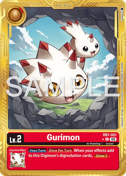 Gurimon [RB1-001] (Gold Border) [Advanced Booster Digimon Generation] | Shuffle n Cut Hobbies & Games