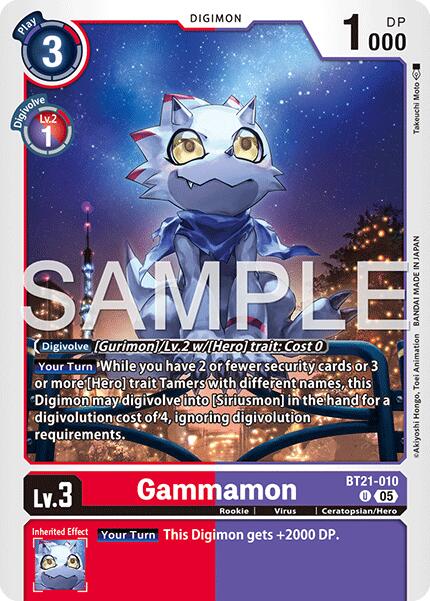 Gammamon [BT21-010] (Foil Reprint) [Advanced Booster Digimon Generation] | Shuffle n Cut Hobbies & Games
