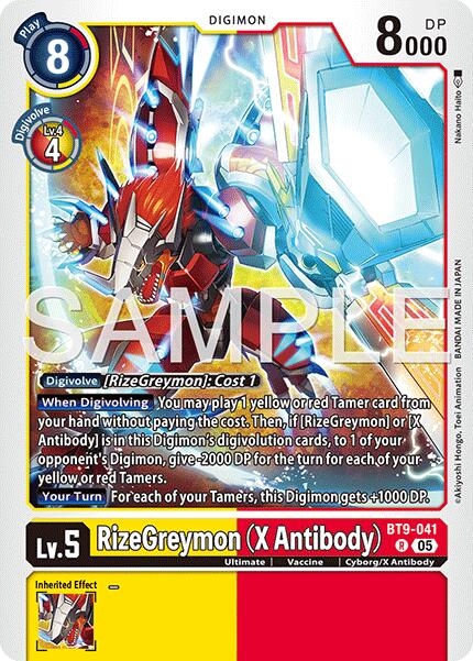 RizeGreymon [BT9-041] (X Antibody) (Reprint) [Advanced Booster Digimon Generation] | Shuffle n Cut Hobbies & Games