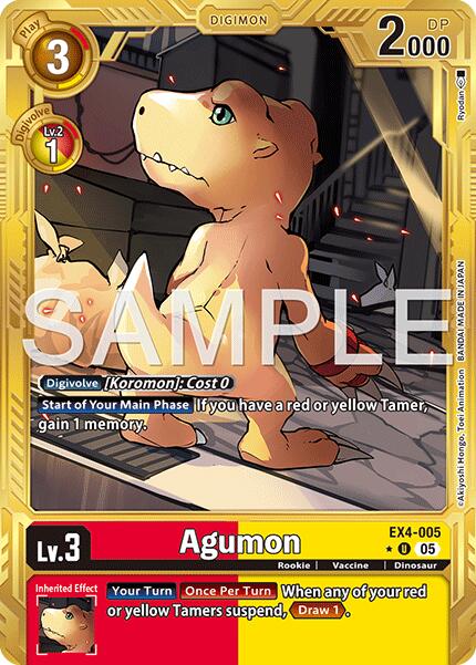 Agumon [EX4-005] - EX4-005 (Gold Border) [Advanced Booster Digimon Generation] | Shuffle n Cut Hobbies & Games