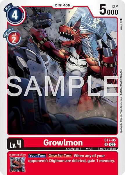 Growlmon [ST7-05] (Reprint) [Advanced Booster Digimon Generation] | Shuffle n Cut Hobbies & Games