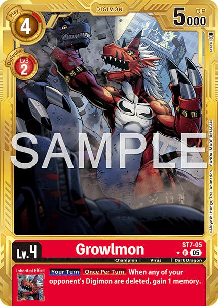 Growlmon [ST7-05] (Gold Border) [Advanced Booster Digimon Generation] | Shuffle n Cut Hobbies & Games