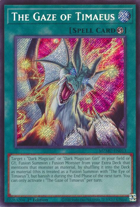 The Gaze of Timaeus [MZMU-EN013] Secret Rare | Shuffle n Cut Hobbies & Games