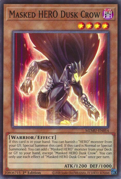 Masked HERO Dusk Crow [MZMU-EN014] Super Rare | Shuffle n Cut Hobbies & Games