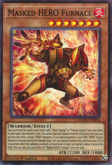 Masked HERO Furnace [MZMU-EN015] Super Rare | Shuffle n Cut Hobbies & Games