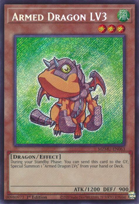 Armed Dragon LV3 [MZMU-EN063] Secret Rare | Shuffle n Cut Hobbies & Games