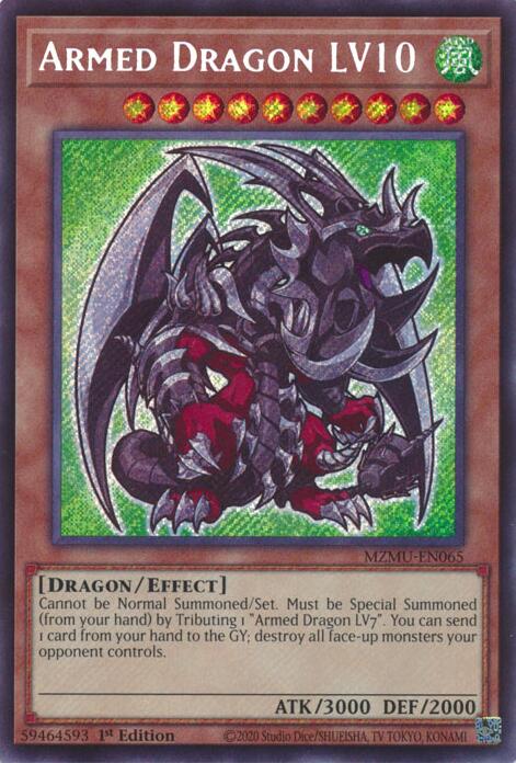 Armed Dragon LV10 [MZMU-EN065] Secret Rare | Shuffle n Cut Hobbies & Games