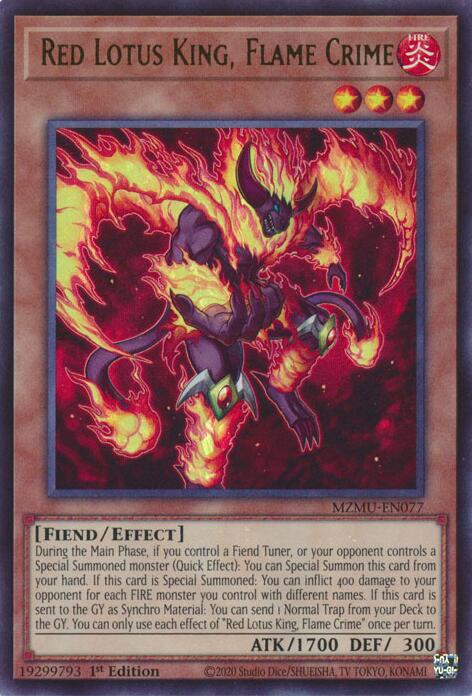 Red Lotus King, Flame Crime [MZMU-EN077] Ultra Rare | Shuffle n Cut Hobbies & Games