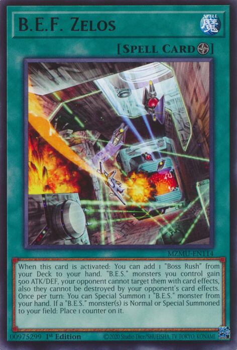 B.E.F. Zelos [MZMU-EN114] Rare | Shuffle n Cut Hobbies & Games