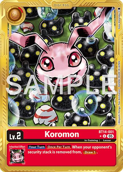 Koromon [BT14-001] (Gold Border) [Advanced Booster Digimon Generation] | Shuffle n Cut Hobbies & Games