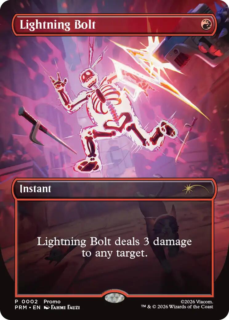 Lightning Bolt (Borderless) [Wizards Play Network 2026] | Shuffle n Cut Hobbies & Games