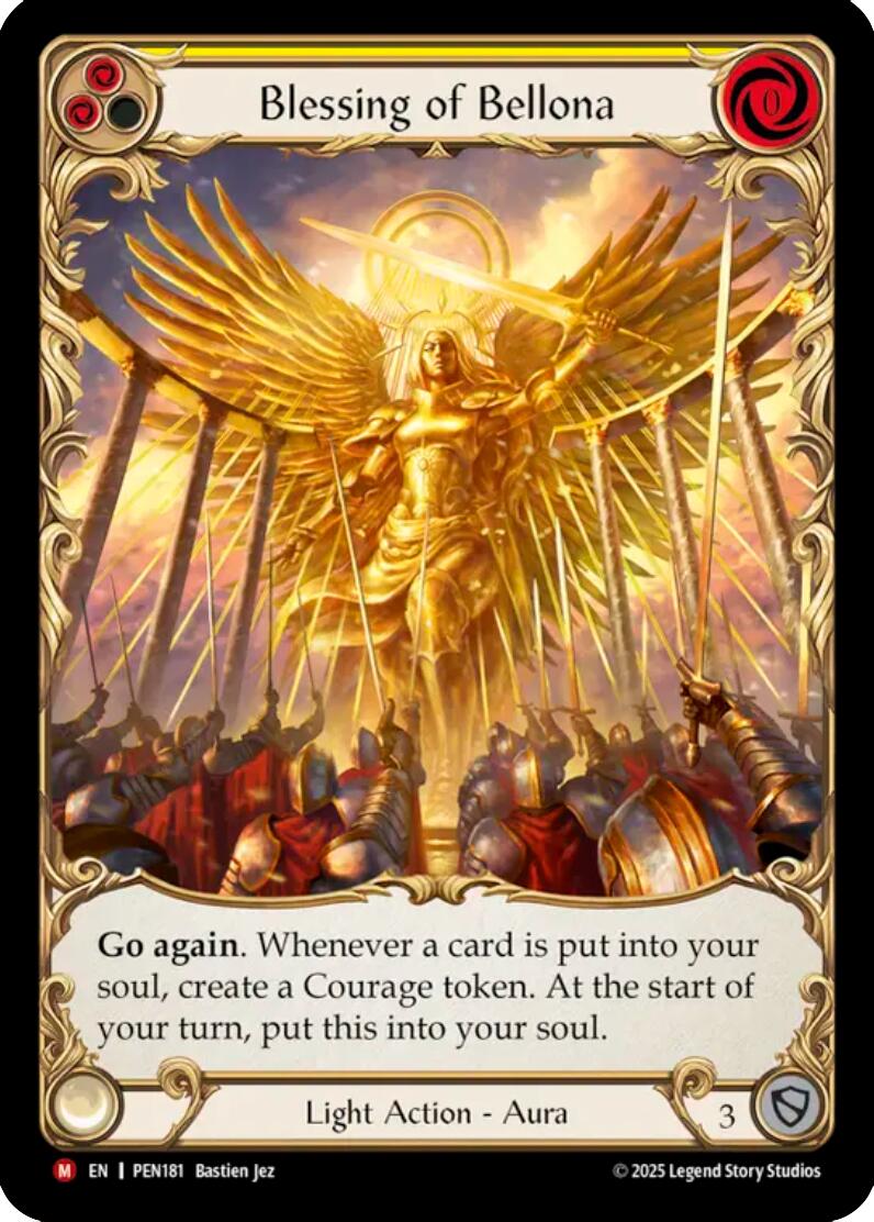 Blessing Of Bellona (Yellow) (Extended Art) [PEN181] (Compendium of Rathe)  Cold Foil | Shuffle n Cut Hobbies & Games