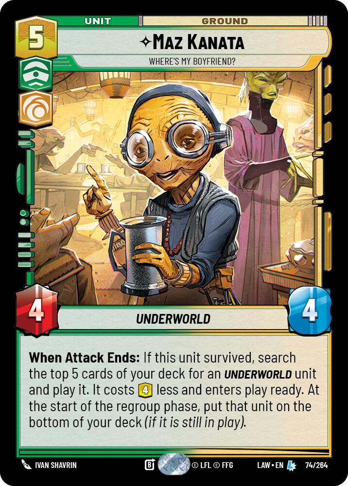 Maz Kanata - Where's My Boyfriend? (74/264) (74/264) [A Lawless Time] | Shuffle n Cut Hobbies & Games