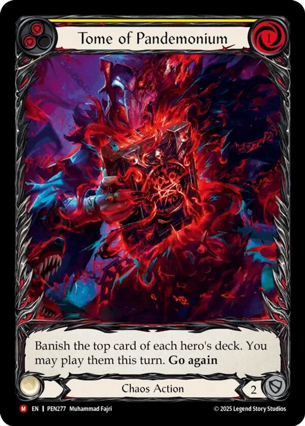 Tome Of Pandemonium (Yellow) (Extended Art) [PEN277] (Compendium of Rathe)  Rainbow Foil | Shuffle n Cut Hobbies & Games