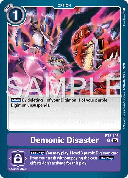 Demonic Disaster [BT5-106] (Foil Reprint) [Advanced Booster Digimon Generation] | Shuffle n Cut Hobbies & Games