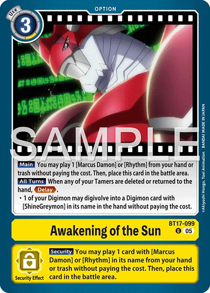 Awakening of the Sun [BT17-099] (Foil Reprint) [Advanced Booster Digimon Generation] | Shuffle n Cut Hobbies & Games