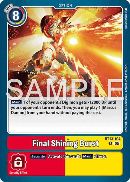 Final Shining Burst [BT13-104] (Reprint) [Advanced Booster Digimon Generation] | Shuffle n Cut Hobbies & Games