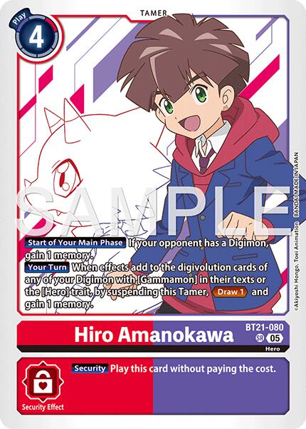 Hiro Amanokawa [BT21-080] - BT21-080 (Reprint) [Advanced Booster Digimon Generation] | Shuffle n Cut Hobbies & Games
