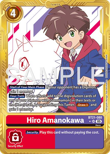Hiro Amanokawa [BT21-080] (Gold Border) [Advanced Booster Digimon Generation] | Shuffle n Cut Hobbies & Games