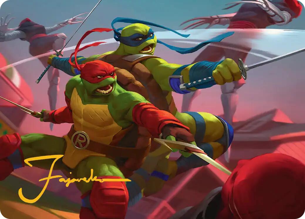 Raph & Leo, Sibling Rivals Art Card (Gold-Stamped Signature) [Teenage Mutant Ninja Turtles Art Series] | Shuffle n Cut Hobbies & Games