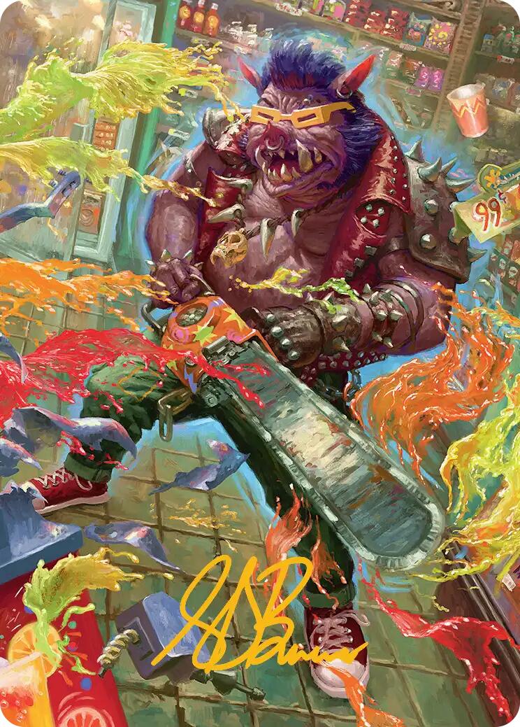 Bebop, Porcine Punk Art Card (Gold-Stamped Signature) [Teenage Mutant Ninja Turtles Art Series] | Shuffle n Cut Hobbies & Games