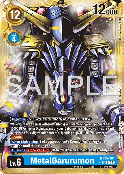 MetalGarurumon [BT15-101] (Gold Border) [Advanced Booster Digimon Generation] | Shuffle n Cut Hobbies & Games
