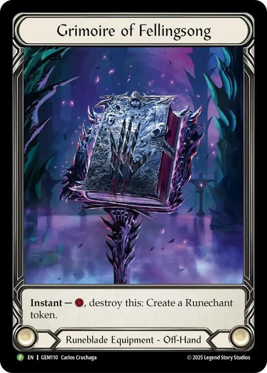 Grimoire of Fellingsong [GEM110] (GEM Pack 4)  Cold Foil | Shuffle n Cut Hobbies & Games
