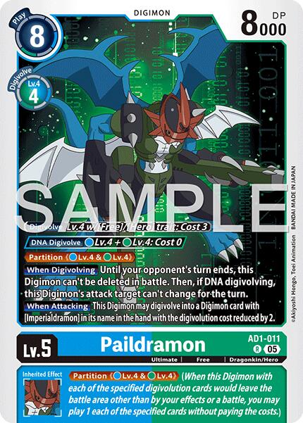 Paildramon [AD1-011] [Advanced Booster Digimon Generation] | Shuffle n Cut Hobbies & Games