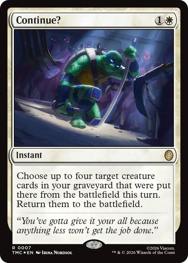 Continue? (Surge Foil) [Teenage Mutant Ninja Turtles Commander] | Shuffle n Cut Hobbies & Games
