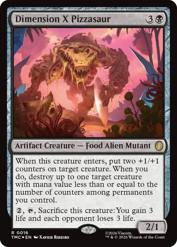 Dimension X Pizzasaur (Surge Foil) [Teenage Mutant Ninja Turtles Commander] | Shuffle n Cut Hobbies & Games