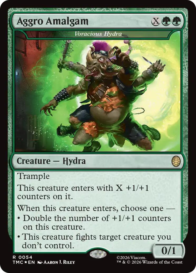 Aggro Amalgam - Voracious Hydra (Surge Foil) [Teenage Mutant Ninja Turtles Commander] | Shuffle n Cut Hobbies & Games
