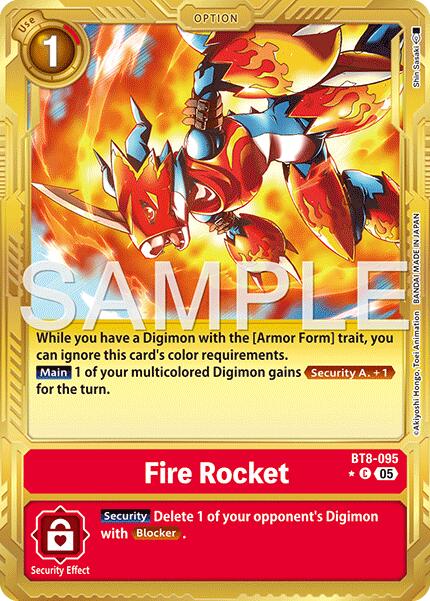 Fire Rocket [BT8-095] (Gold Border) [Advanced Booster Digimon Generation] | Shuffle n Cut Hobbies & Games