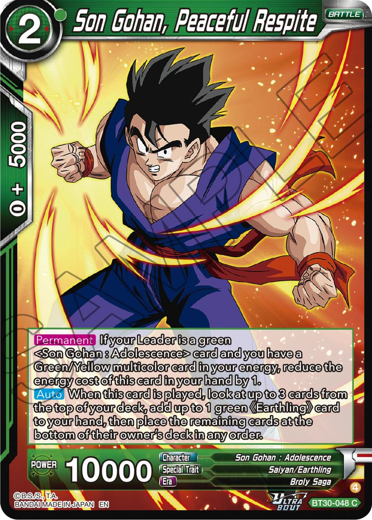 Son Gohan, Peaceful Respite (BT30-048) [Three Glorious Fighters] | Shuffle n Cut Hobbies & Games