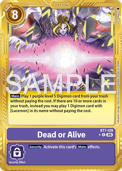 Dead or Alive [BT7-109] (Gold Border) [Advanced Booster Digimon Generation] | Shuffle n Cut Hobbies & Games