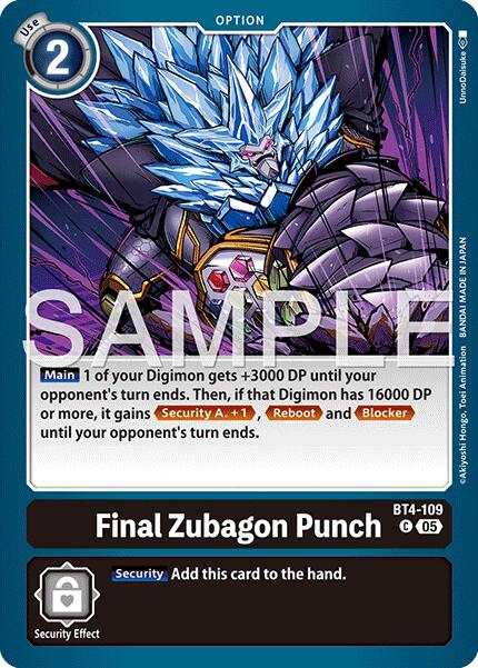 Final Zubagon Punch [BT4-109] (Foil Reprint) [Advanced Booster Digimon Generation] | Shuffle n Cut Hobbies & Games