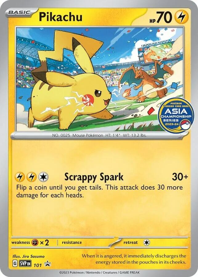Pikachu (101) (Asia Championship Series 23-24) [Scarlet & Violet: Black Star Promos] | Shuffle n Cut Hobbies & Games