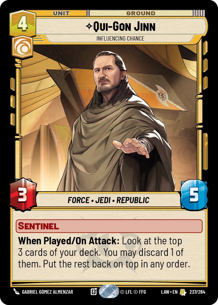 Qui-Gon Jinn - Influencing Chance (237/264) (237/264) [A Lawless Time] | Shuffle n Cut Hobbies & Games