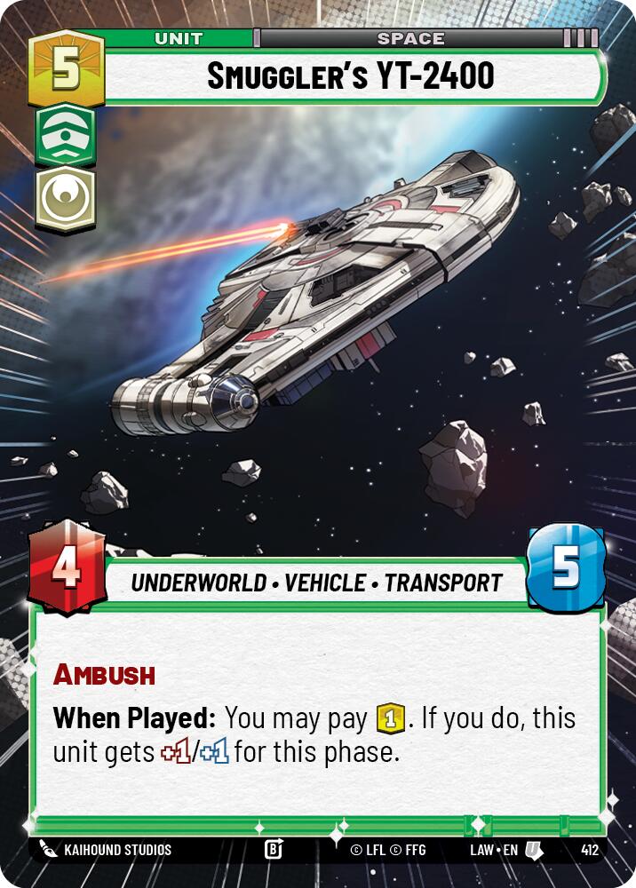 Smuggler's YT-2400 (412) (Hyperspace) (412) [A Lawless Time] | Shuffle n Cut Hobbies & Games