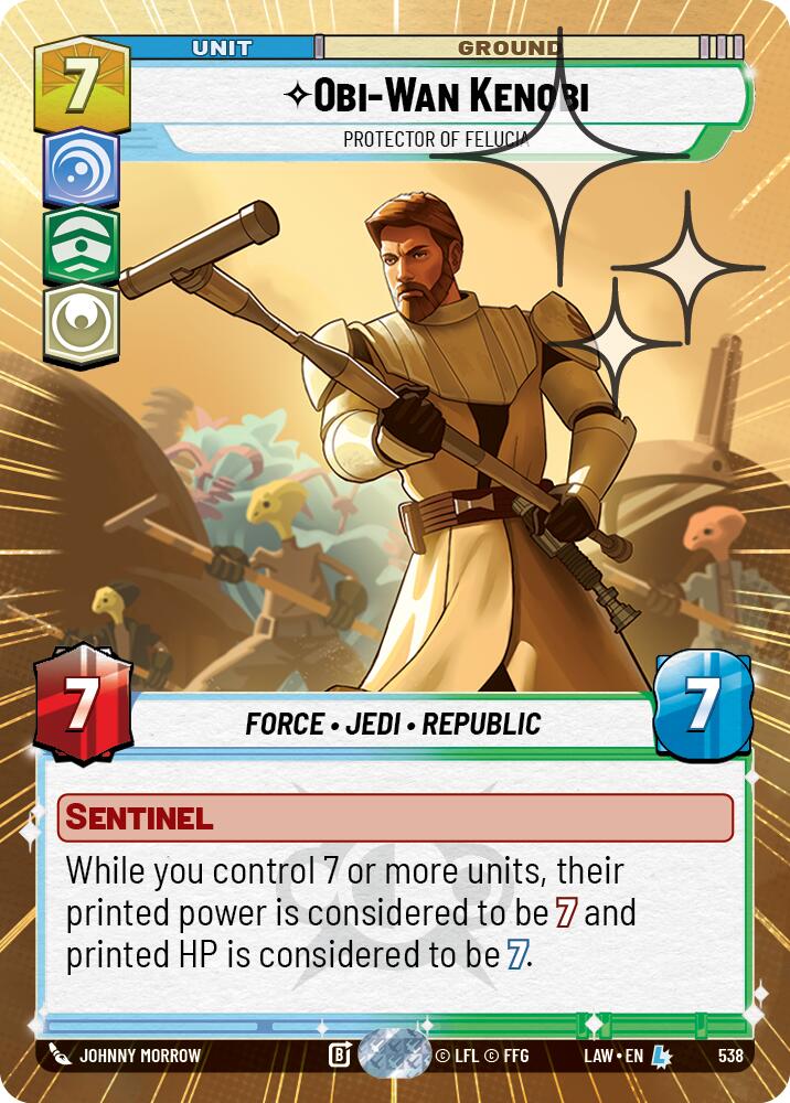 Obi-Wan Kenobi - Protector of Felucia (538) (Hyperspace Foil) (538) [A Lawless Time] | Shuffle n Cut Hobbies & Games