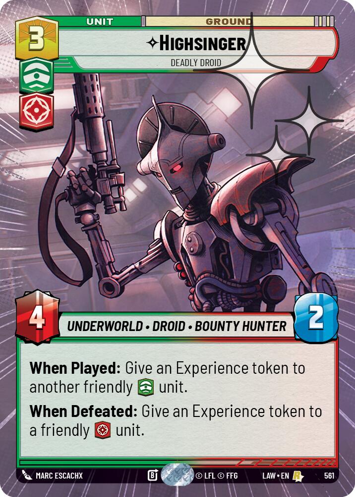 Highsinger - Deadly Droid (561) (Hyperspace Foil) (561) [A Lawless Time] | Shuffle n Cut Hobbies & Games